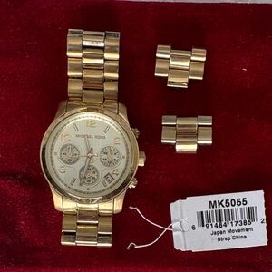 Michael Kors Gold Chronograph Watch with Links